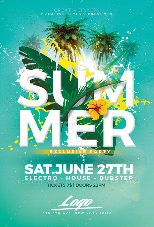 Summer Party Psd Flyer Templates Creativeflyers