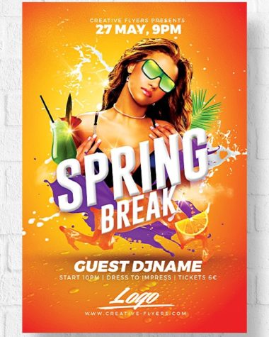 Spring break flyer template