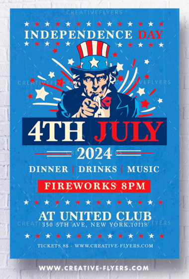 4th of July Invitation Psd