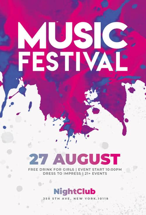 Music Festival Flyer Template - Printable Word Searches