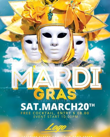 Mardi Gras Party Flyer template