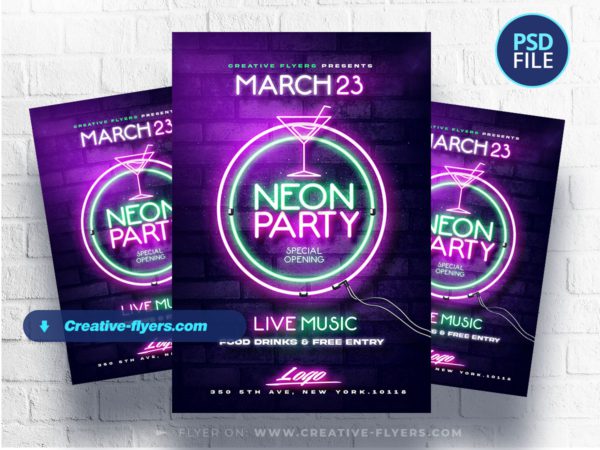 Neon Party Flyer design