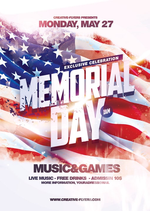 Memorial Day Flyer Template To Printed Creativeflyers