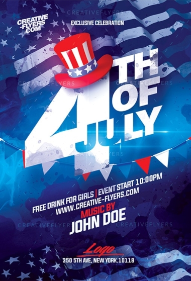 Flyer template for 4th july Party