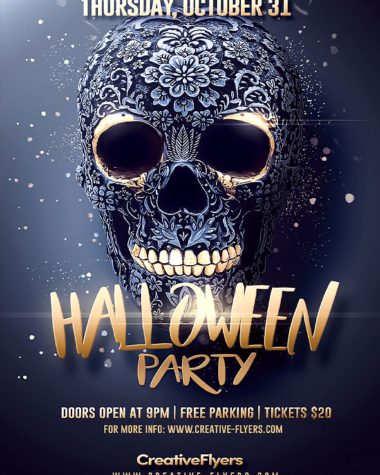 Black and Gold Halloween Party Flyer