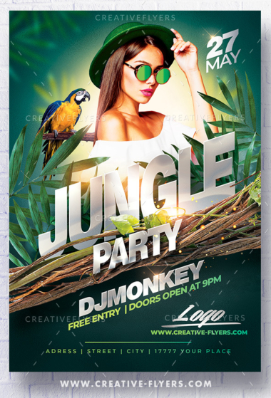 Jungle Party Flyer template