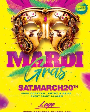 Mardi Gras Flyer PSD