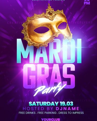 Mardi Gras Flyer PSD