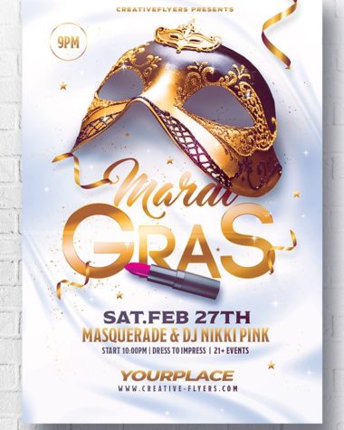 Classy Mardi Gras Flyer PSD