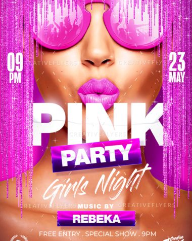 Pink Party Flyer PSD