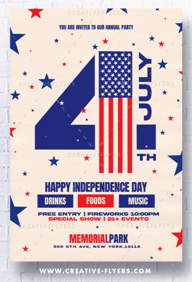 July 4 Flyer in Patriotic Colors