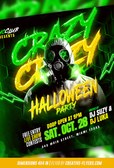 Crazy Halloween Party Flyer