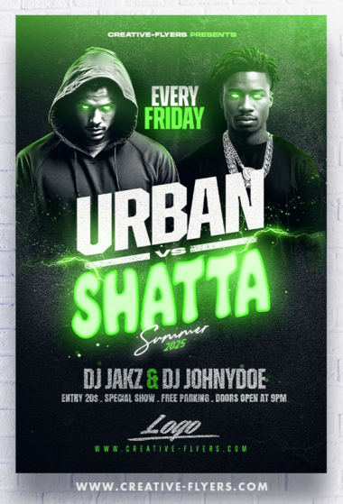 Urban and shatta party flyer