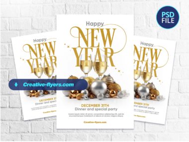 Festive holiday flyer template